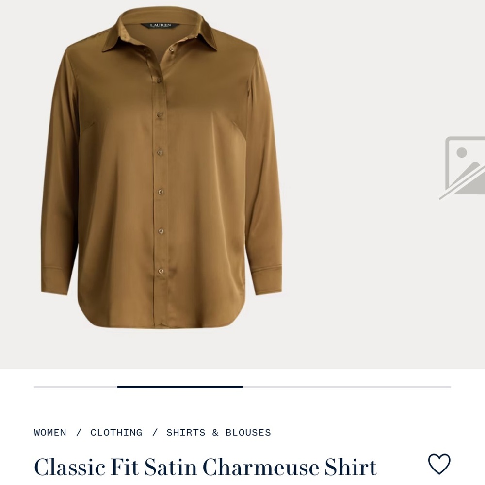 Ralph Lauren Brown Satin Blouse NWT